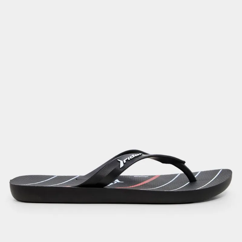 Chinelo Infantil Grendene Rider Feel - Menino - Preto+Vermelho