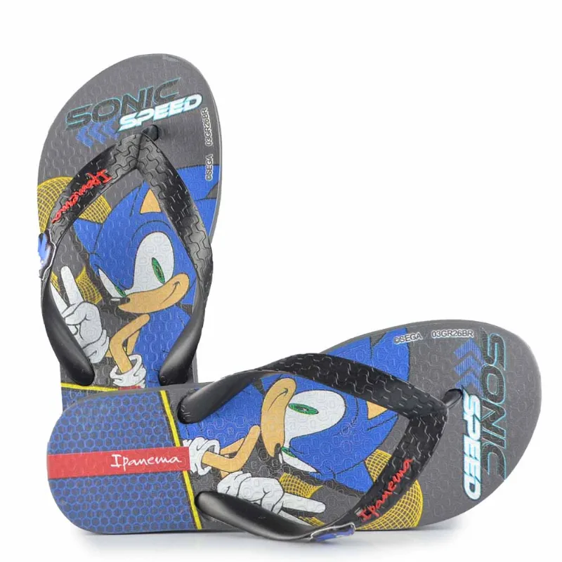 Chinelo Infantil Ipanema Masculino Sonic 26 27412 CB670 GRAFITE/PTO/AZ 33/34 - Ipanema