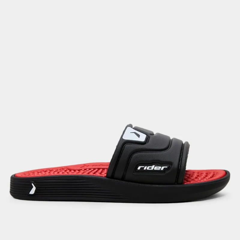 Chinelo Juvenil Rider Pump Slide Unissex - Menino - Preto+Vinho