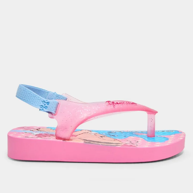 Chinelo Bebê Grendene Kids Ipanema Turma da Mônica Menina - Bebê Menina - Rosa+Azul