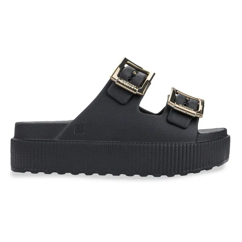 Tamanco Zaxy Plataforma Fivela Feminino Preto 39