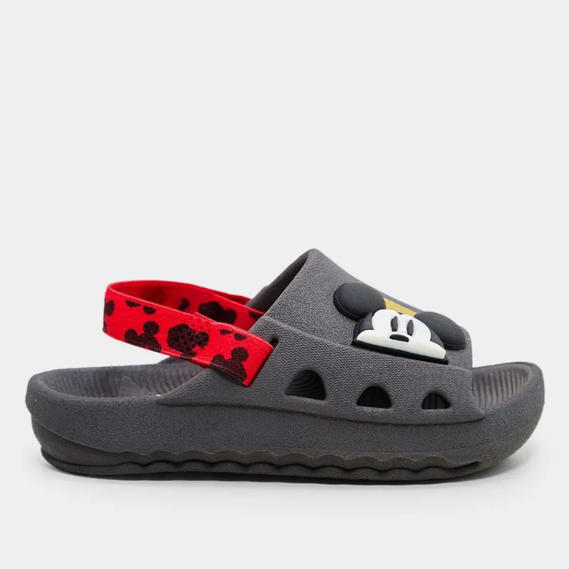 Sandália Infantil Grendene Kids Babuche Gaspea Baby Masculina - Menino - Cinza+Vermelho