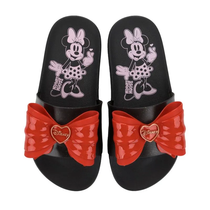Chinelo Grendene Kids Slide Minnie Disney Sparkle Infantil Preto 30