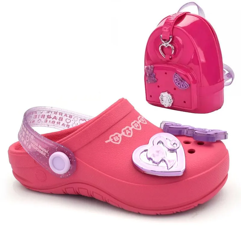 Babuche de Menina Barbie Pop Pins com Mochila do 23 ao 31 Rosa 23340 32/33