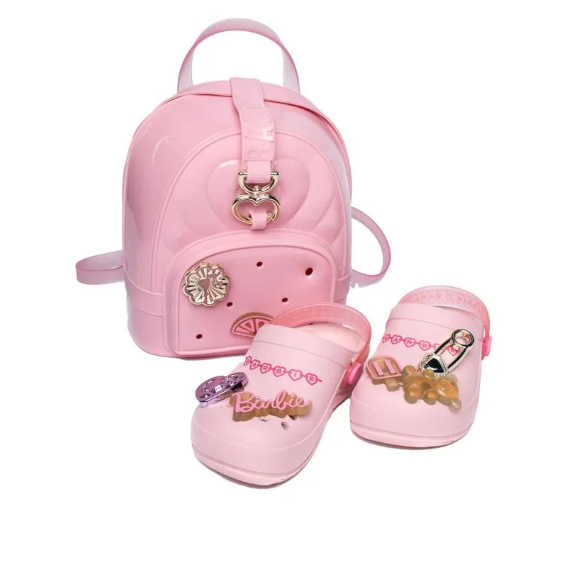 Sandália Babuche Infantil Grendene Barbie Mochila Rosa Claro - 30