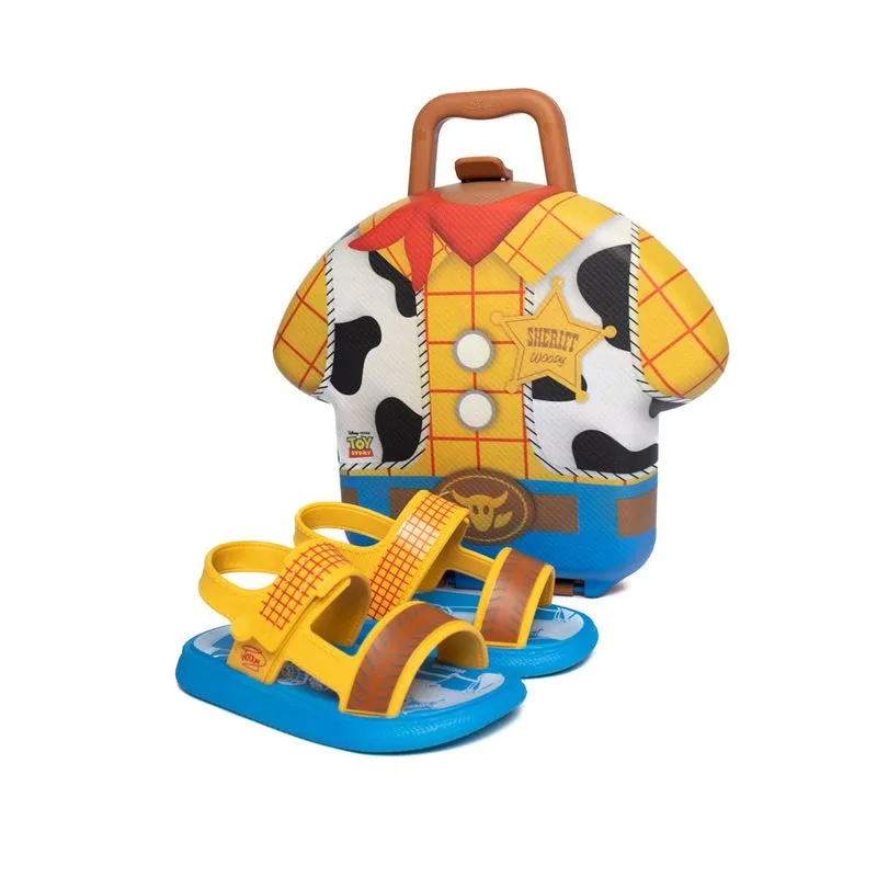 Sandália Infantil Disney Case Baby Papete Woody Azul/Amarelo - 25