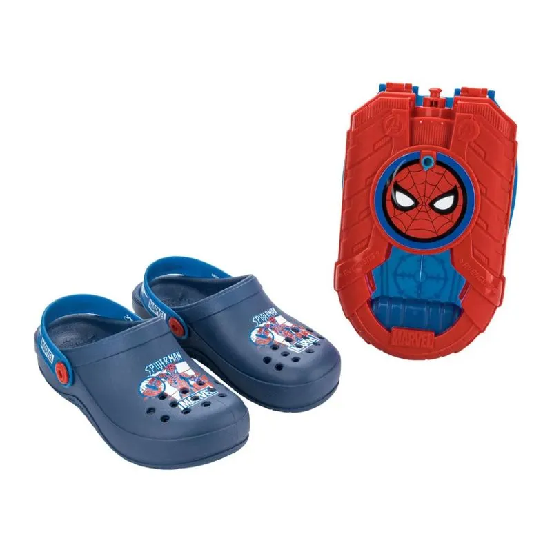 Babuche Grendene Kids Homem Aranha Infantil Azul Marinho + Acessório 25