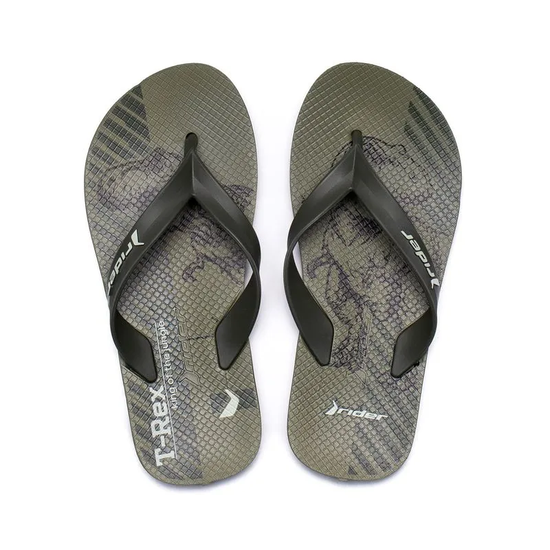 Chinelo Infantil Rider Feel T-Rex Casual Verde/Preto - 25