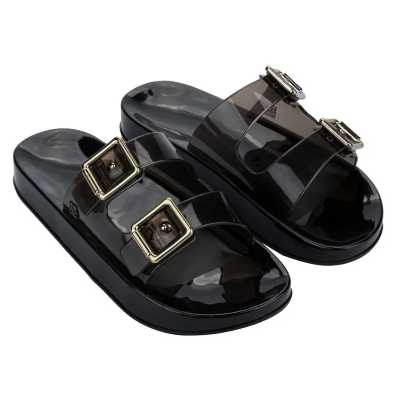 Chinelo Slide Jelly Partner Zaxy Preto com Fivelas 39/40