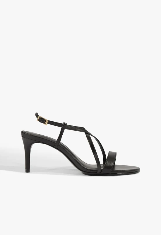 Avaline Leather Stiletto Sandal 10 / Black / Leather