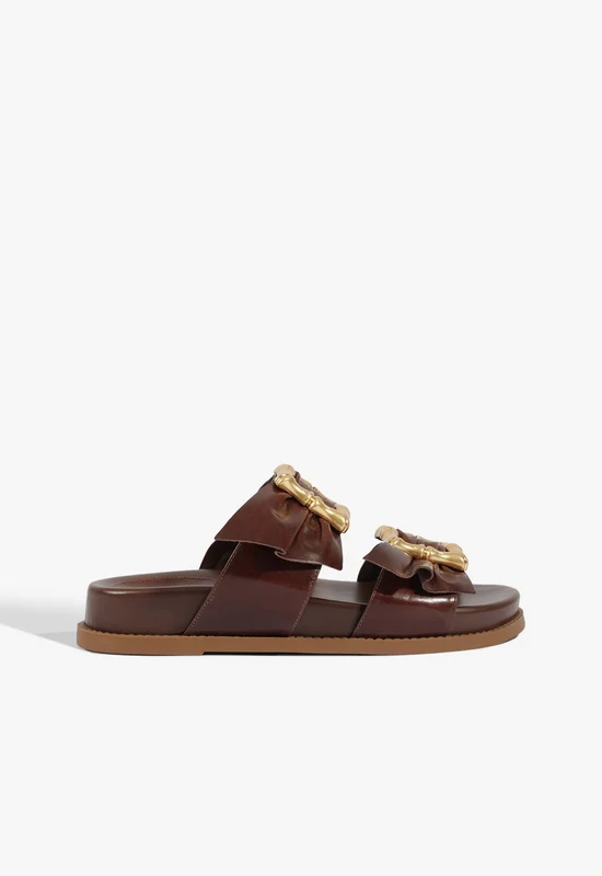 Enola Bamboo Leather Sporty Sandal 9.5 / Root Brown / Leather