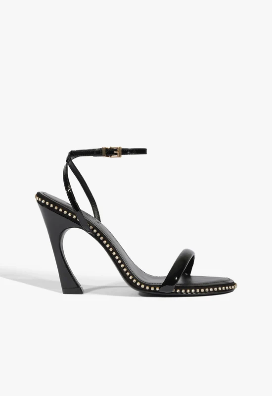 Lexi Glam Patent Stiletto Sandal 7 / Black / Patent