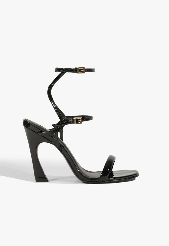 Carly Patent Stiletto Sandal 11 / Black / Patent