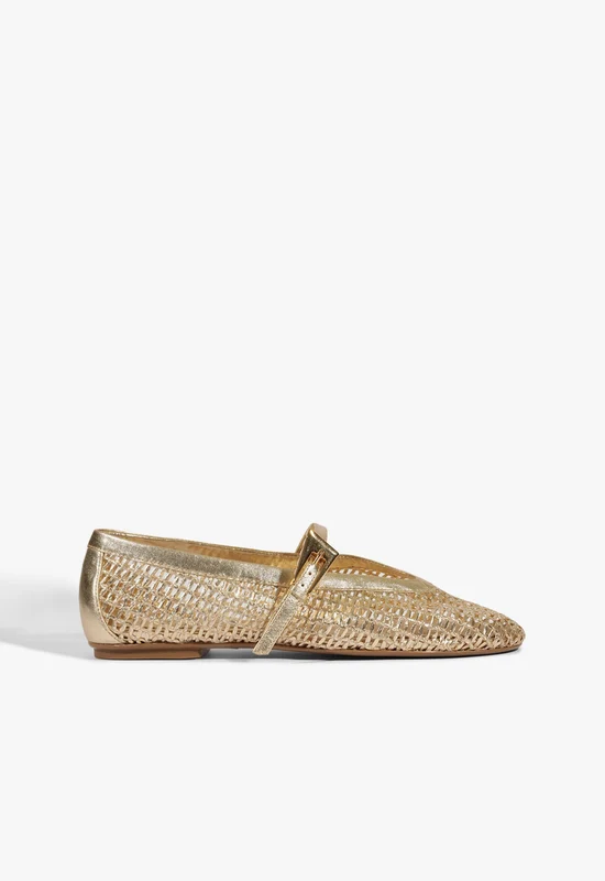 Sylvie Mesh Ballet Flat 6.5 / Platinum / Fabric