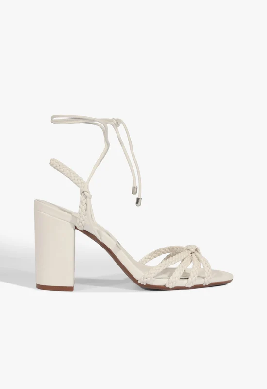 Adele Block Sandal 5 / White / Synthetic