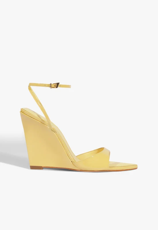 Elodie Wedge Patent Sandal 10 / New Yellow / Patent