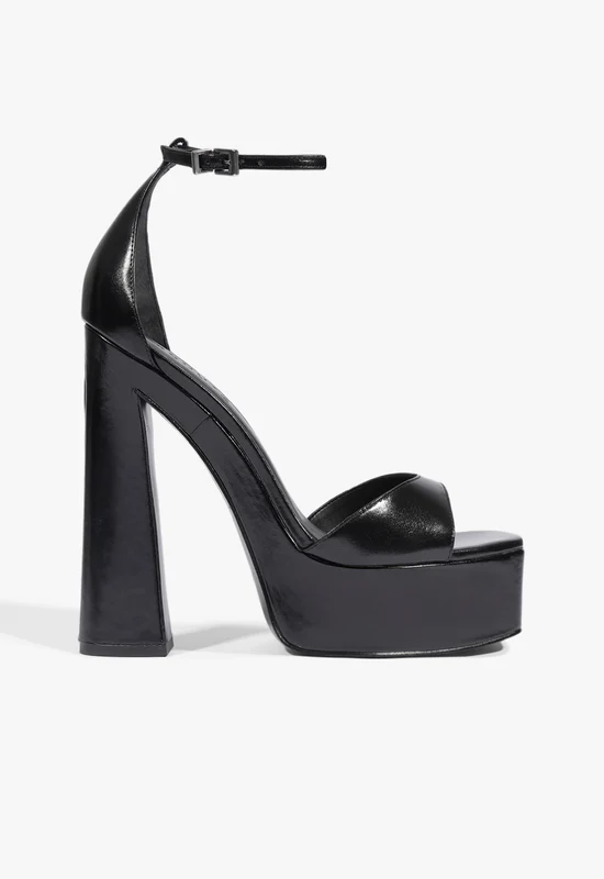 Tate Platform Sandal 10.5 / Black / Leather