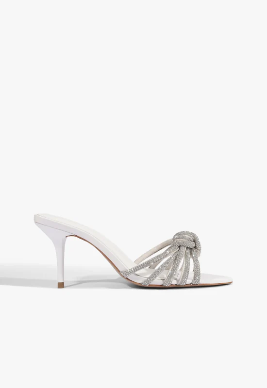 Pearline Leather Stiletto Sandal 8.5 / White / Synthetic