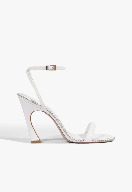 Lexi Glam Patent Leather Sandal 10 / White / Patent