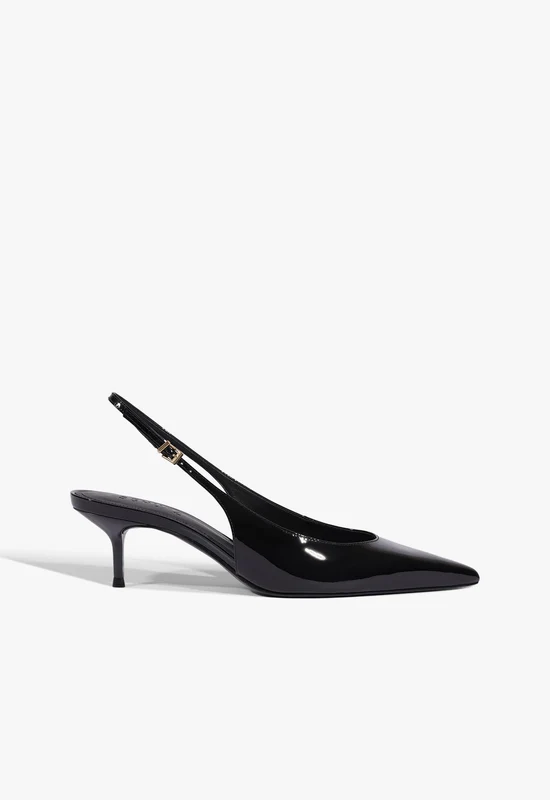 Paola Mid Patent Leather Pump 8.5 / Black / Patent