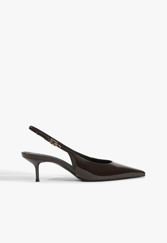 Paola Mid Patent Leather Pump 10 / Dark Brown / Patent
