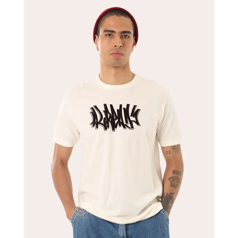 Camiseta Masculina Algodão Estampa Flocada Off White PP