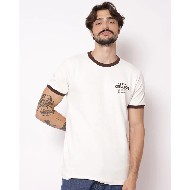 Camiseta Masculina Algodão Texturizada Off White XGG