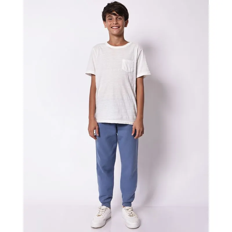 Calça Moletom Juvenil com Estampa Azul 16