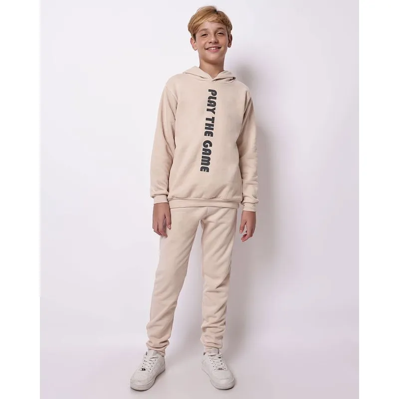 Calça Moletom Juvenil Jogger com Estampa Gamer Bege 12