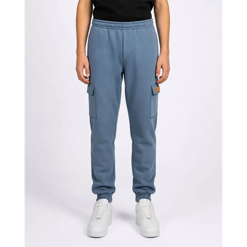 Calça Moletom Juvenil Jogger com Bolsos Cargo Azul 10