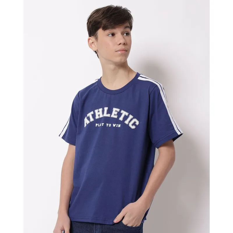 Camiseta Juvenil Algodão Athetic Marinho 12