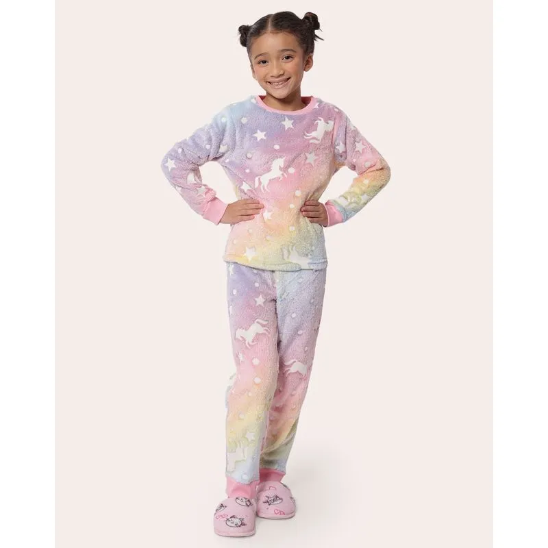 Pijama Longo Infantil Soft Unicórnios Rosa 6