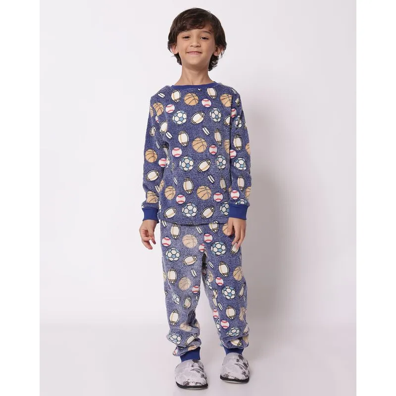 Pijama Longo Infantil Soft Estampa Bolas Azul 8
