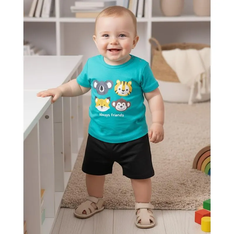 Camiseta Bebê Estampa Bichinhos Verde P