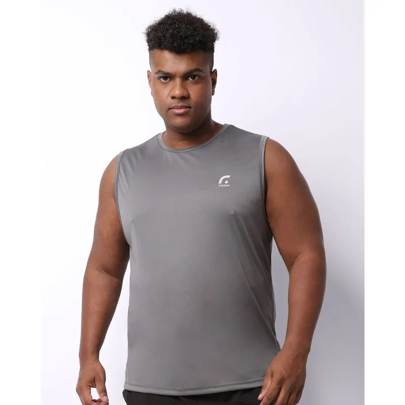 Regata Esportiva Plus Size Masculina Fitness Fitter Cinza G5