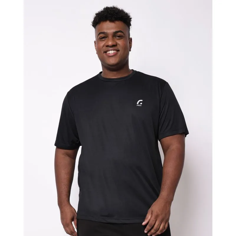 Camiseta Esportiva Plus Size Masculina Fitter Básica Dry Fit Preta G1