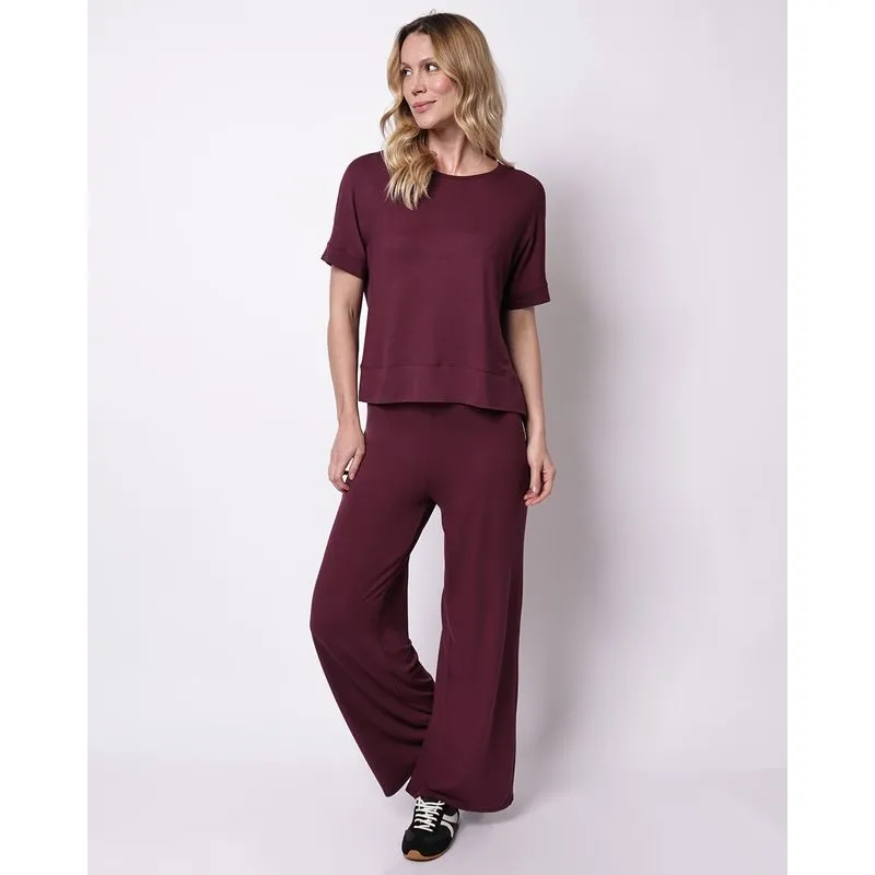 Calça Feminina Pantalona Vinho GG