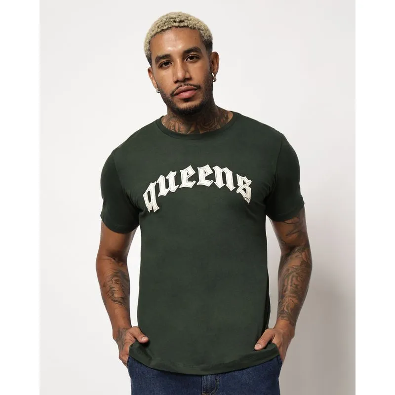 Camiseta Masculina Algodão com Estampa Manga Curta Verde M