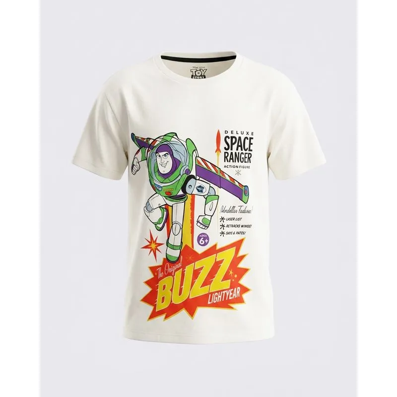 Camiseta Juvenil Algodão Oversized Buzz Lightyear Off White 14