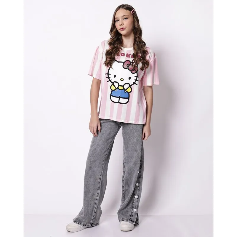 Calça Jeans Juvenil Wide Leg Marmorizado Cinza 16