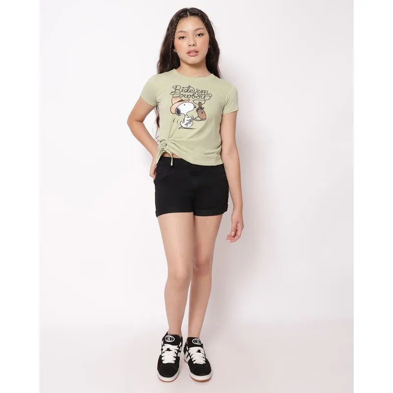 Short Sarja Juvenil Barra Dobrada Preto 16