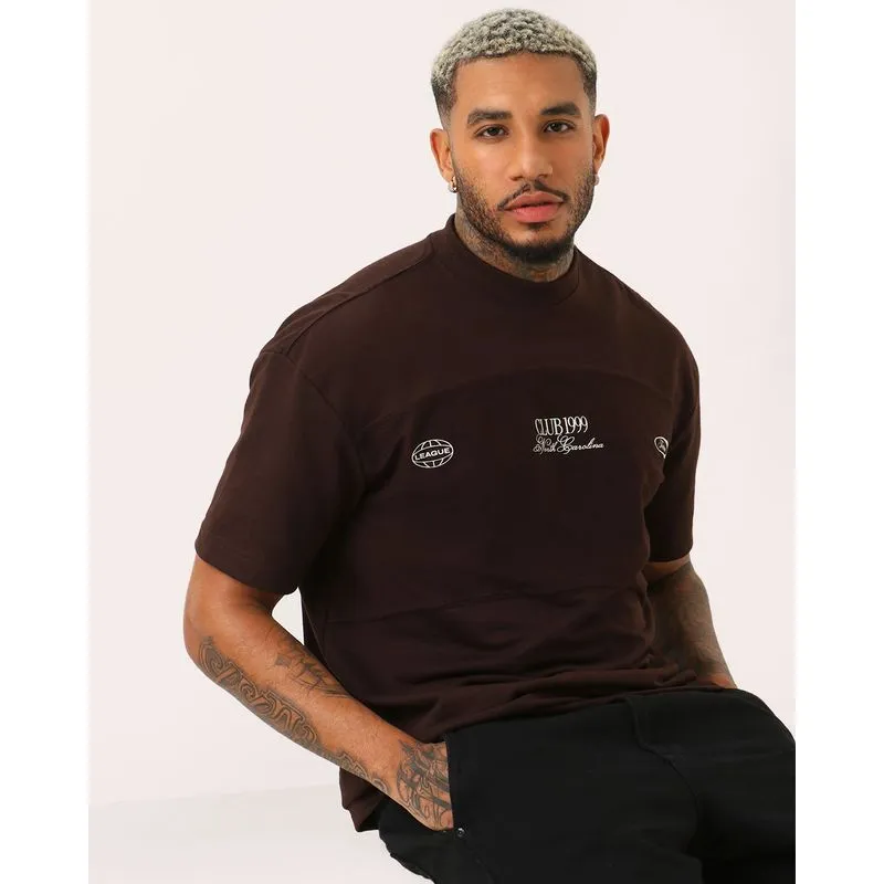 Camiseta Masculina Manga Curta com Estampa Marrom GG