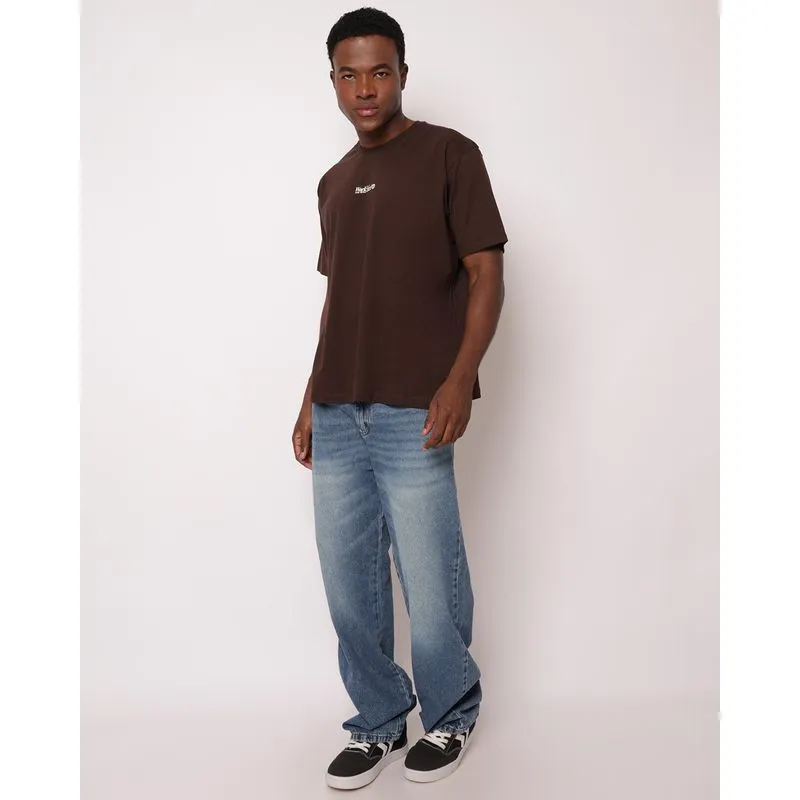 Calça Jeans Masculina Baggy Estonada com Bolsos Azul 52