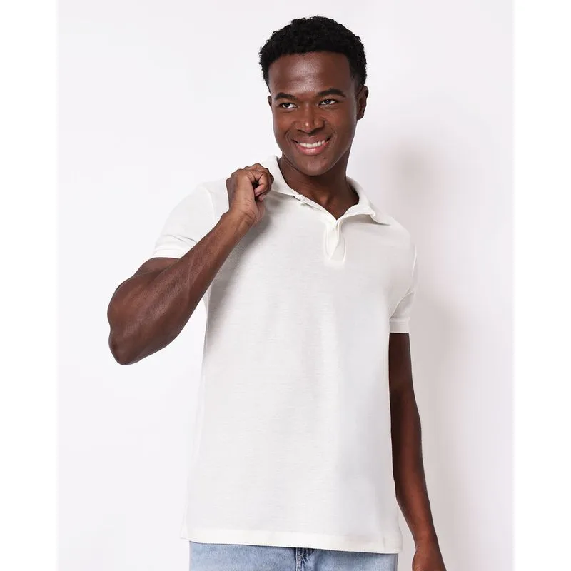 Camisa Polo Masculina Texturizada Off White XGG