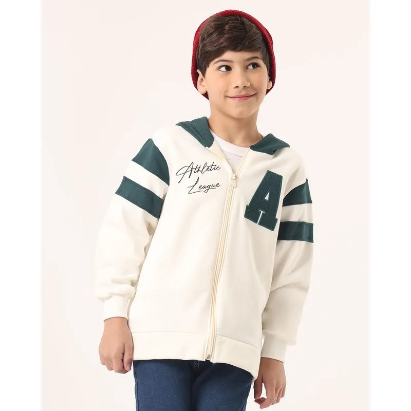 Jaqueta Moletom Infantil Athletic com Capuz Off White 4