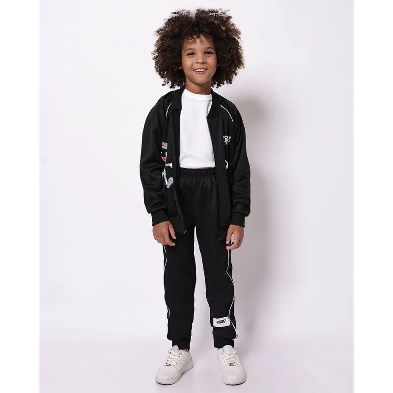 Calça Helanca Jogger Infantil Estampa Looney Tunes Preta 6