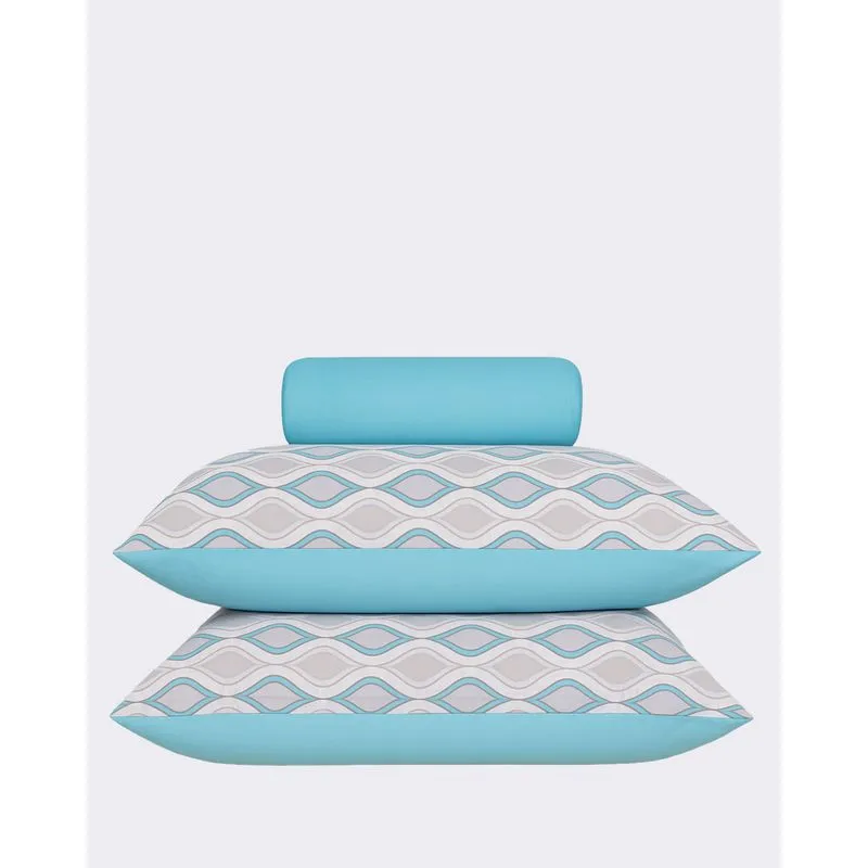 Jogo De Cama Queen Slim Algodão 3pcs Edromania Azul UN