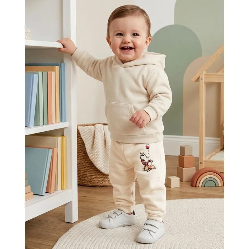 Calça Moletom Bebê Algodão Disney Ursinho Pooh Bege M