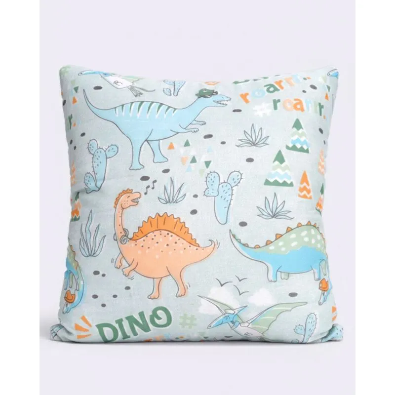 Almofada Infantil Estampado Dinossauros 40cm x 40cm Verde UN
