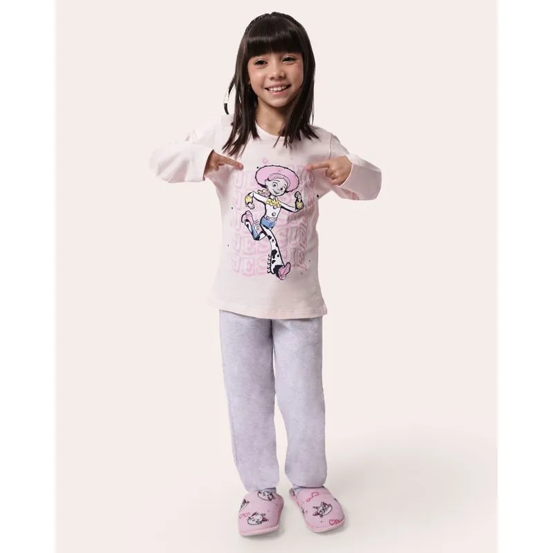Pijama Infantil Algodão Longo Pixar Jessie Rosa 4